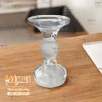 Trụ thuỷ tinh kê đĩa xôi đĩa thạch bày mâm cúng sang trọng